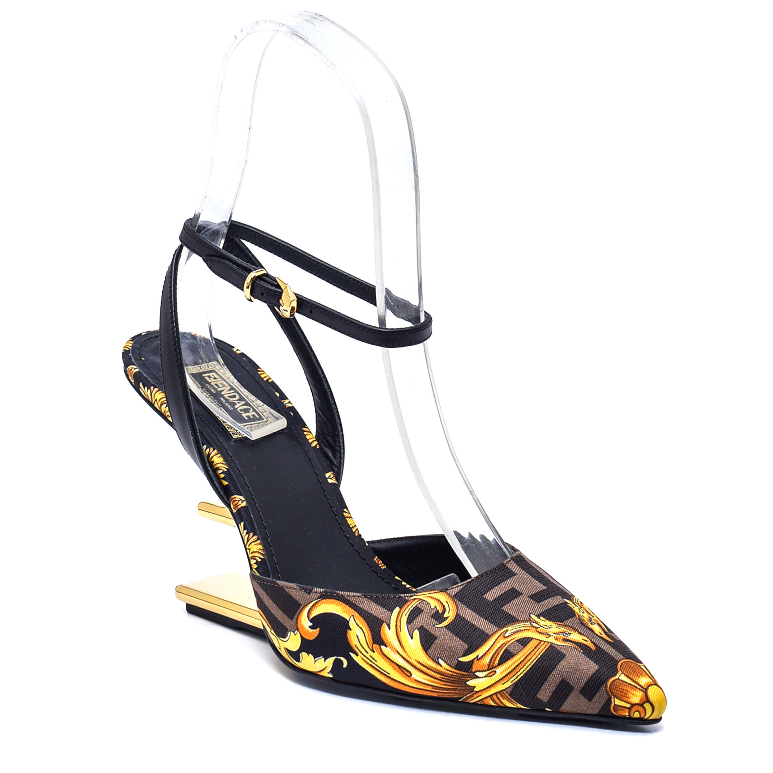 Fendi X Versace - Silk Fendace First 95MM Slingback Sandals / 39